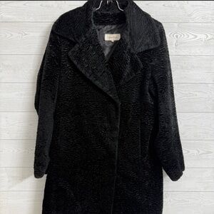 Black texture fur coat Calvin klein